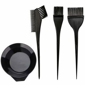 MOONMINI 염색약 컬러 브러시 및 볼 세트 도구 믹싱 키트 염색 틴트 빗 블랙