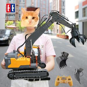 더블 E E568 RC 굴삭기 3 1 트럭 1/16 크롤러 엔지니어링 자동차 2.4G 원격 제어 장난감 소년 생일 선물