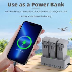 DJI Mini 5/4/3 Pro 배터리 충전기용 100W 3방향 허브, 최대 3개 동시에 전원 어댑터