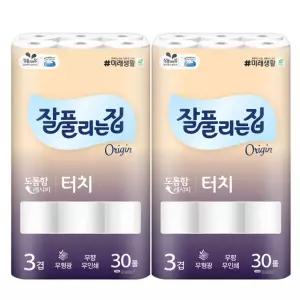 잘풀리는집 터치 두루마리화장지 휴지 3겹 30롤 2팩 잘풀리는 잘풀리는3겹 30