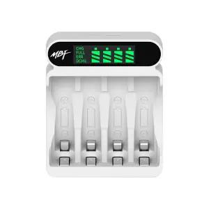 엠비에프 LCD AA AAA 건전지 급속충전기 4구 MBF-4BCGAAA USB C타입 휴대용 화이트 고속