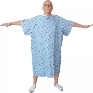 5XL 병원 가운 오버사이즈 세탁 가능한 환자 타이 포함 재사용 빅사이즈 3팩