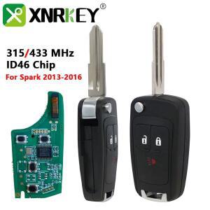 XNRKEY 3 단추 플립 접이식 원격 자동차 키, 쉐보레 스파크 2013 교체용 ID46 칩 315433Mhz