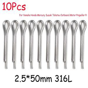 10Pcs 프로펠러 분할 핀 2.550mm 316L 스테인레스 스틸 Yamaha Honda Mercury Suzuki Tohatsu 선외 모터 Pi