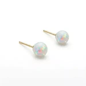 14k 6mm 합성오팔 귀걸이 OPPE0200