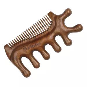 멜루스 4 in 1 샌달우드 과샤 마사지기 스크래핑 마사지 빗 모발 얼굴 눈 목 바디 마사지용 메리디안 도구