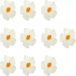 마스루트 10PCS 히비스커스 플라워 하와이 파티 여름 DIY 장식 인조 꽃 훌라 걸스 선호 헤어 화이트