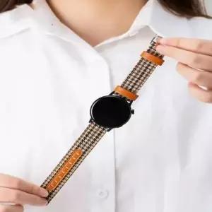 가죽밴드 45mm용 41mm 패션밴드 캔버스 갤럭시워치3