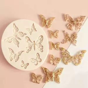 나비 퐁당 실리콘 Sugarcraft 웨딩 케이크 장식 도구 베이킹을위한 수지 초콜릿 금형