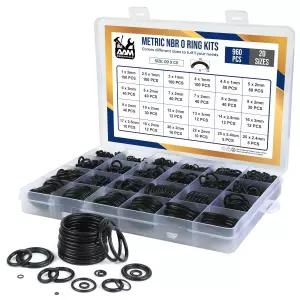 O 링 키트 - 960Pcs 20 사이즈 자동차 배관 압력 세척기 및 산업 수리 공기 또는 밀봉 연결 저항 오일 열을