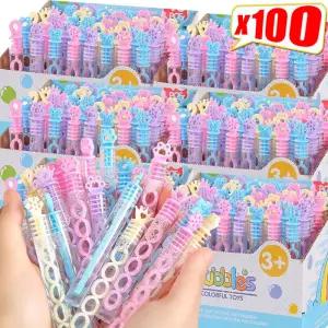 100/10PCS 다채로운 거품 비누 병 5 구멍 지팡이 튜브 빈 결혼 선물 생일 파티 장식