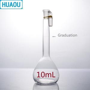 HUAOU-10mL 부피 플라스크 등급 A 중성 유리  졸업 마크 및 마개 포함  실험실 화학 장비