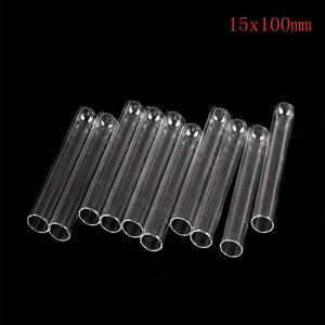 고온 방지 투명 유리 블로우 튜브  길고 두꺼운 벽  실험실 용품    15x100mm  로트당 10 개
