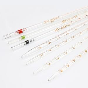 5개/몫 0.1ml ~ 50ml 유리 눈금 피펫 (컬러 마크 포함)   크기 사용 가능 Dropper 튜브 전송