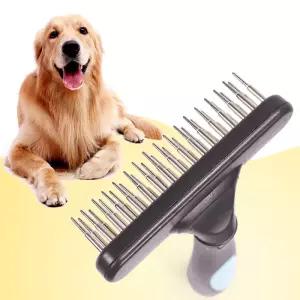 개 갈퀴 Deshedding Dematting 브러시 빗 언더 코트 고양이 짧은 긴 머리 애완 동물 브러쉬 이중 행 핀으로