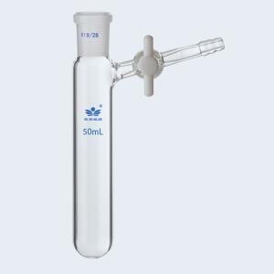 실험실 유리 10/25/50/100/250ml 연삭 입 반응 플라스크  PTFE 피스톤이있는 schlenk 튜브  1 개