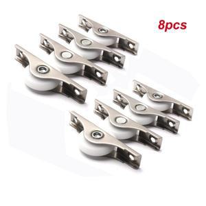 8PCS 25mm 슬라이딩 도어 롤러 나일론 캐스터 휠 풀리 러너 캐비닛 옷장 창 가구 하드웨어 내 하중 20KG