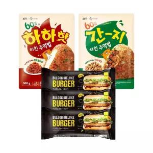 60계 하하하치킨주먹밥 500g+간지치킨주먹밥 500g+디럭스버거핫도그 180gx3개
