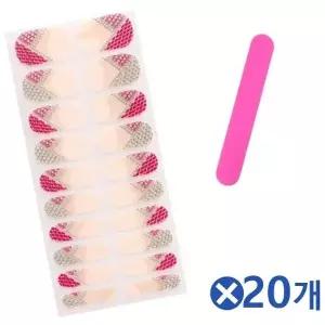 TBZ 간편사용 패션 네일스티커-핑크 로맨스x20개 셀프네일