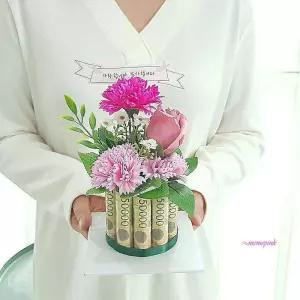 미니케익용돈박스10 용돈케이크 핑크 선물 어버이날 어버이날용uvw900