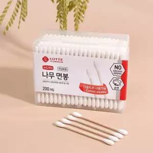 [골드스마일]200p 나무 일회용 면봉 양면 화장면봉