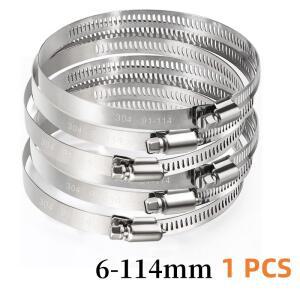 6mm ~ 114mm 스테인레스 스틸 드라이브 호스 클램프 조정 가능 워터 파이프 트라이 기어 웜 연료 튜브 스프