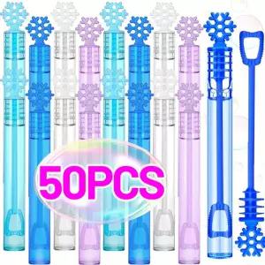50/10PCS 눈송이 거품 튜브 명확한 빈 비누 병 손님을위한 결혼 선물 생일 파티 장식 장난감