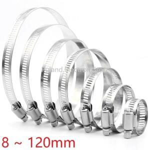 8mm ~ 120mm 스테인레스 스틸 드라이브 호스 클램프 조정 가능 트라이 기어 웜 연료 튜브 워터 파이프 고정