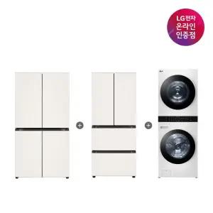 LG 디오스 냉장고 + LG 디오스 김치톡톡 + LG 트롬 워시타워 (T875MEE111 + Z408MEEF23 + W21WAM)