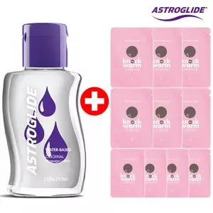 아스트로글라이드 오리지날(73.9ml)+노크미 핫젤 10팩 세트- 휴대용/젤/부부/성인/러브/윤활/수용성/아스트로젤/마사지/여성/남성/용품