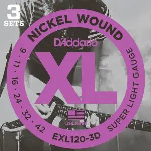 [스쿨뮤직]다다리오 일렉기타줄 3세트 EXL120 3D (009-042)