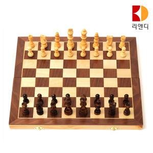접이식 고급 원목 체스판 말 자석 보드게임 세트