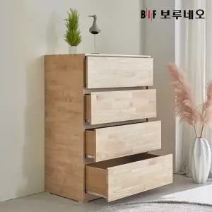 앳홈 테드 속깊은 러버 원목 800 4단 광폭서랍장