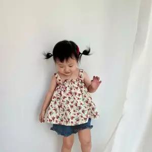 [보리보리/조이멀티]레드데이지 아동 프릴나시 반바지 상하세트 205172