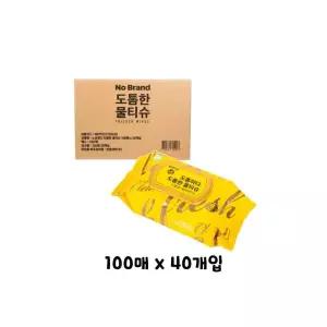 노브랜드 도톰한 물티슈 100매 x 40개입 대용량 물티슈 캡형