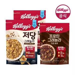 [NS홈쇼핑]켈로그 저당 그래놀라 360g x 2개 + 프로틴 다크초코 350g_무[34820529]