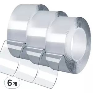 엔더 초강력 아크릴 폼 나노 실리콘 클리어 겔 양면 테이프 30mm x 5m 투명 6개