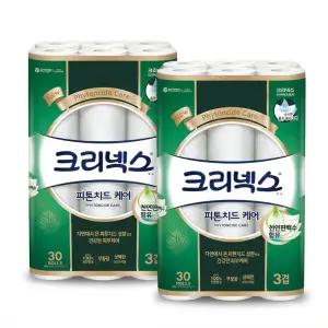 크리넥스 피톤치드케어 3겹 두루마리 휴지 30mX24롤X2팩
