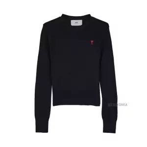 [아미] FW25 여성 울 아미 드 꾀흐 니트 FKS826 001 009 119096