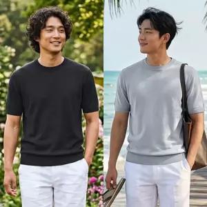 AM클라생 라운드 반팔 쿨니트 여름 라운드 기본티셔츠