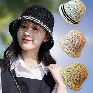 여성 니트 모자 데일리 뜨개 통풍 여름 벙거지 여행 야외 활동