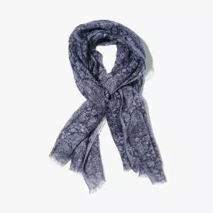 [샌프란시스코마켓](강남점)PAOLO ALBIZZATI 파올로 알비자티 PRINTED LINEN SCARF (PAISLEY 2) NAVY AZ...