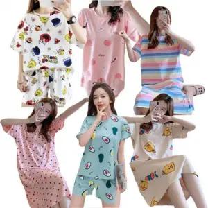 블카마켓 쿨링 여자 여름 파자마 세트 모음전 반팔 반바지 원피스 여성 잠옷 홈웨어