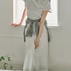 [더나무그림] 여성 캉캉 레이어 주름 밴딩 롱 스커트 NCP3SK002 캉캉밴딩SK