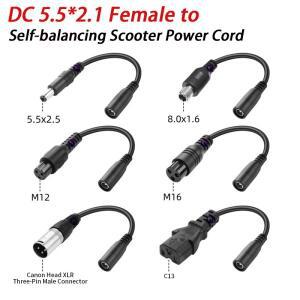 DC5521 암컷3핀 XLR 커넥터로 변환 M12/16 플매트 카펫 러그 C13 8016 전원 코드 22AWG 셀프 밸런싱 스쿠터
