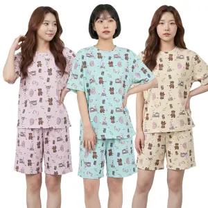 링클 아이스 잠옷세트 여성 반팔 반바지 파자마 한벌 여자 쿨 홈웨어 실내복 상하의 세트