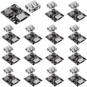 DANN 15pcs 타입-C USB 5V 2A 부스트 컨버터 모듈 스텝업 파워 LED 디스플레이 충전 및 방전 통합 리튬