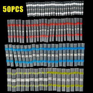 JOTTA 50PCS 방수 솔더 와이어 터미널 커넥터 튜브 슬리브가있는 수축 납땜