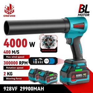 ONEVAN 4000W 브러시리스 전기 터보 블로워 제트 팬 400M/S 300000RPM 마키타 18V 배터리 핀용 휴대용 잎