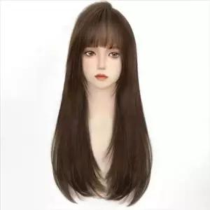 풀 여성 롱 스트레이트 가발 스타일풀 여성 레이어드 가발 긴